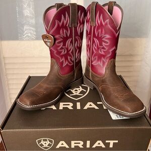 Ariat Brown and Pink Heeled Boots